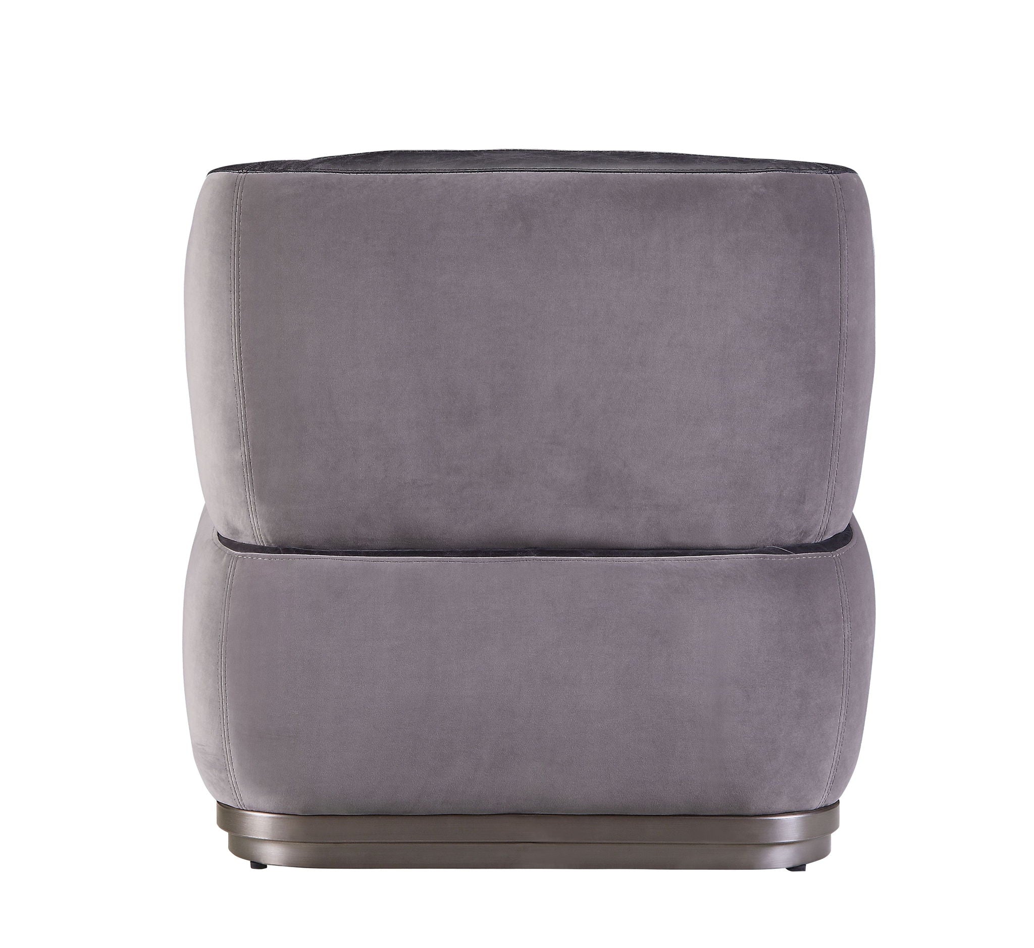 Decapree - Accent Chair - Antique Slate Top Grain Leather & Gray Velvet - Urban Living Furniture (Los Angeles, CA)