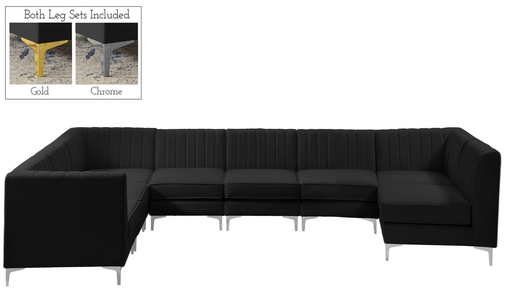 Alina - 8 Piece Velvet Modular Sectional - Urban Living Furniture (Los Angeles, CA)