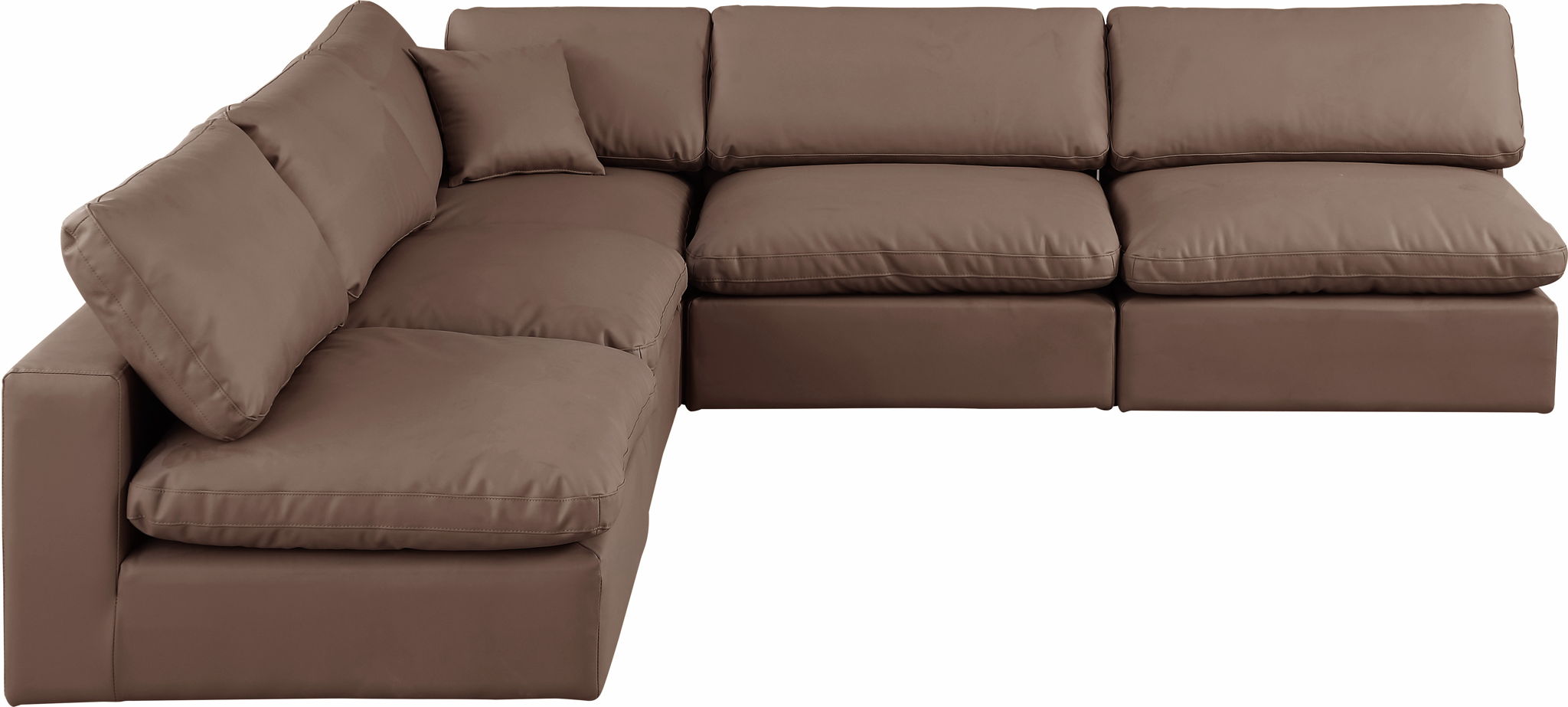 Comfy - 5 Piece Faux Leather Modular Corner Armless Sectional - Urban Living Furniture (Los Angeles, CA)