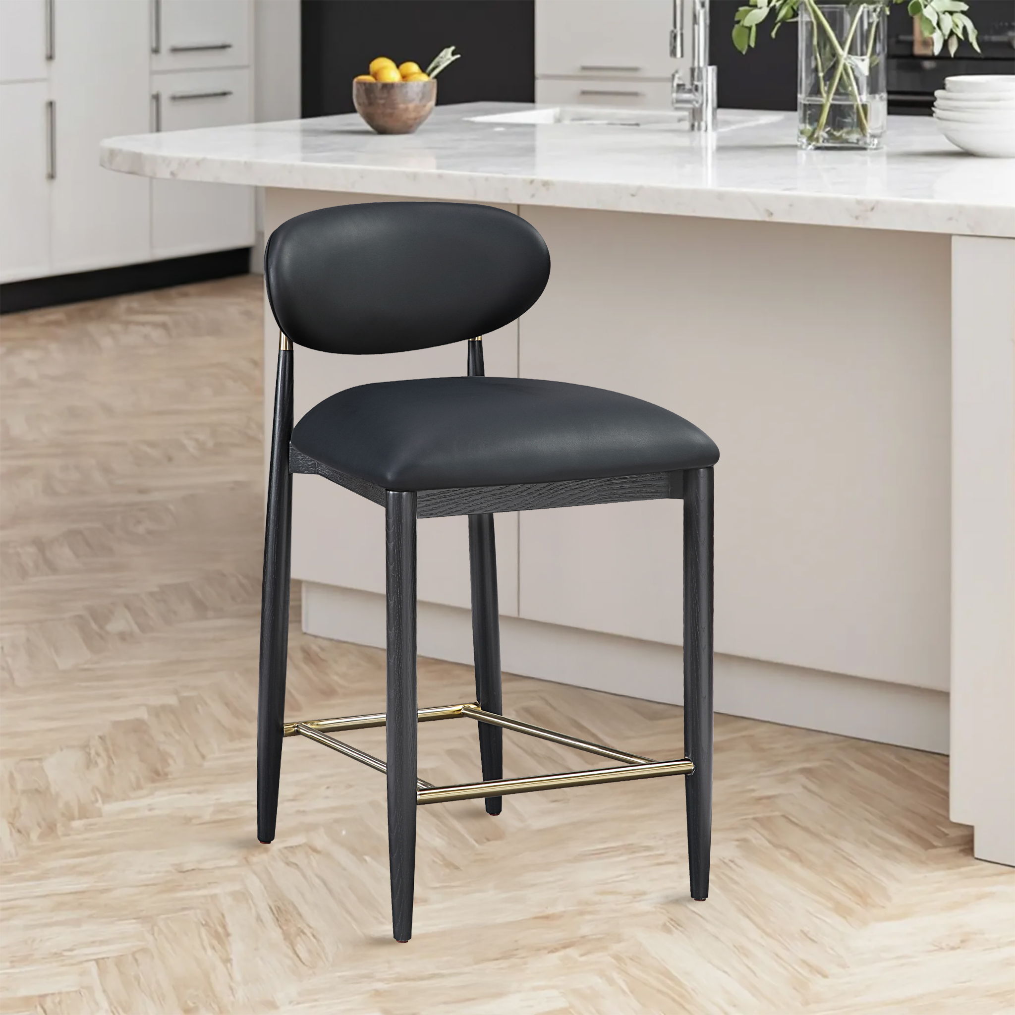 Riccio - Stool - Black And Gold Frame - Urban Living Furniture (Los Angeles, CA)