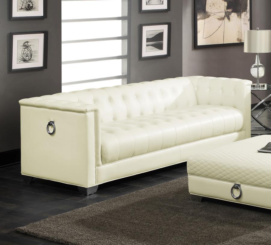 Chaviano - Upholstered Track Arm Sofa - Pearl White - Urban Living Furniture (Los Angeles, CA)
