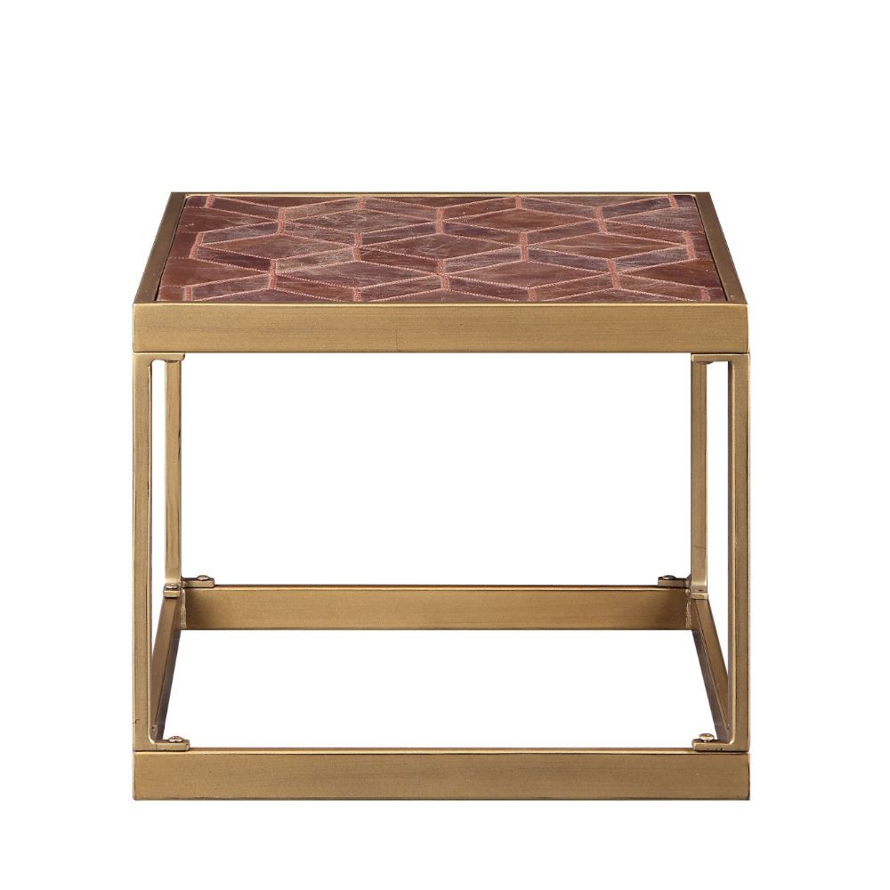 Genevieve - End Table - Retro Brown Top Grain Leather - Urban Living Furniture (Los Angeles, CA)