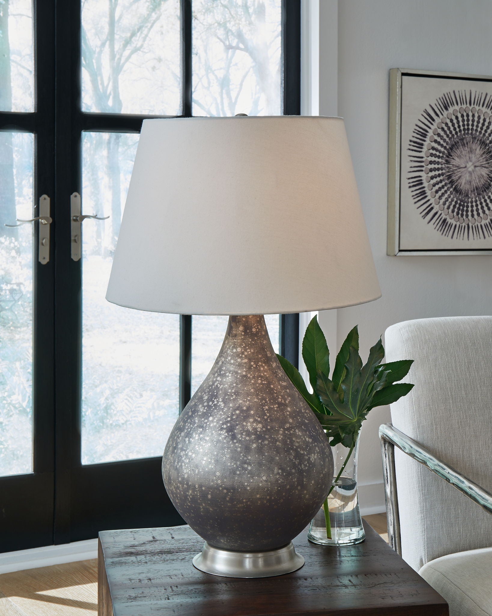 Bluacy - Antique Gray - Glass Table Lamp - Urban Living Furniture (Los Angeles, CA)