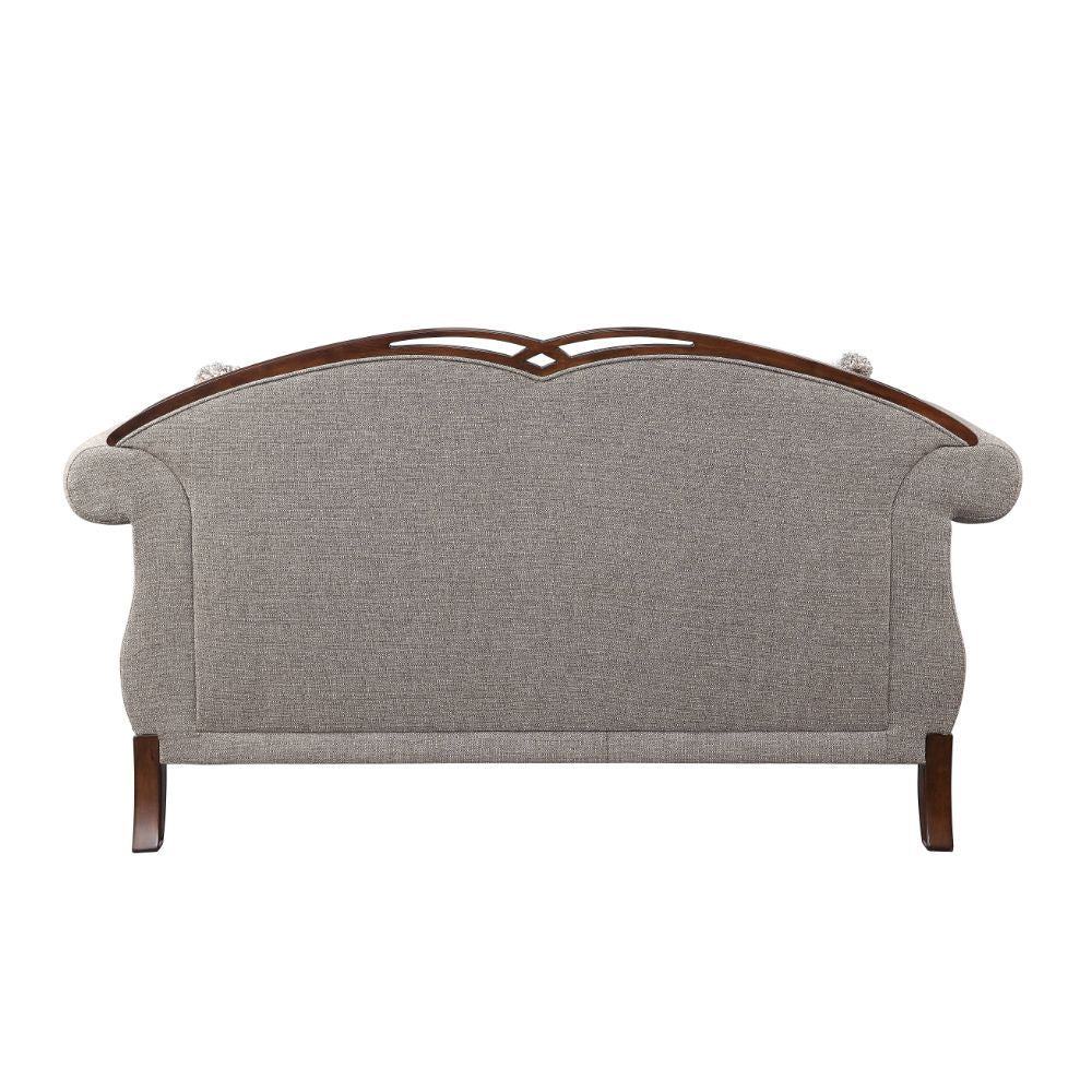 Miyeon - Loveseat With 3 Pillows - Fabric & Cherry - Urban Living Furniture (Los Angeles, CA)