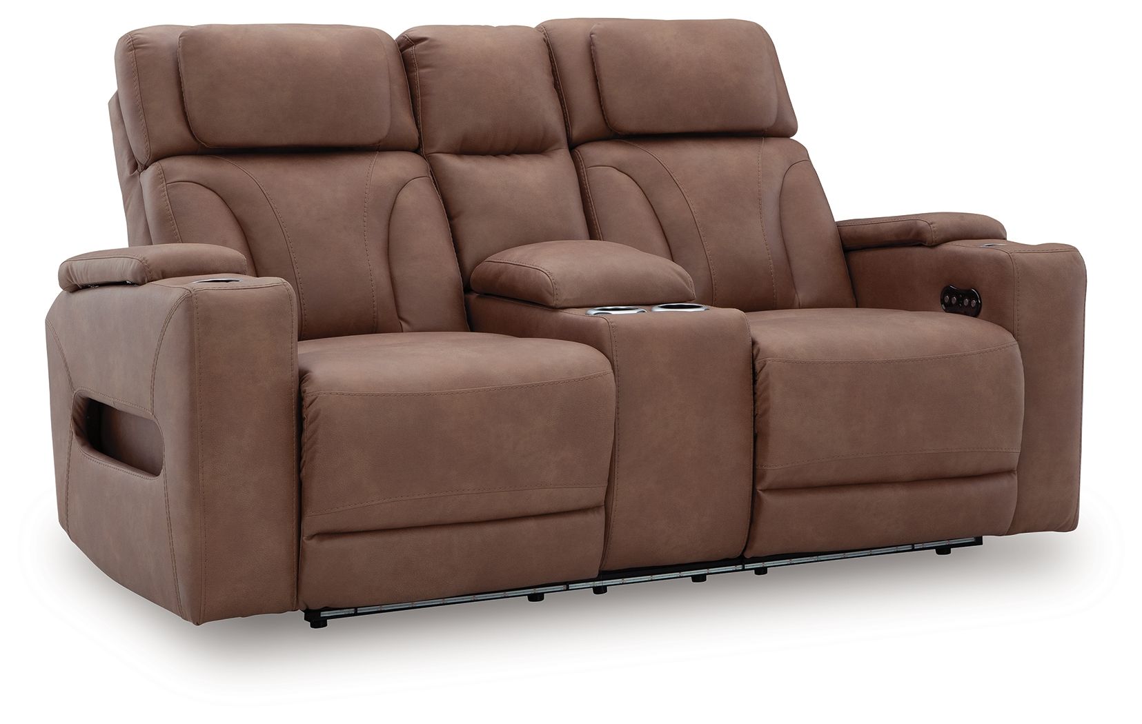 Clean-Slate - Caramel - Power Reclining Loveseat With Console / Adj Headrest - Urban Living Furniture (Los Angeles, CA)