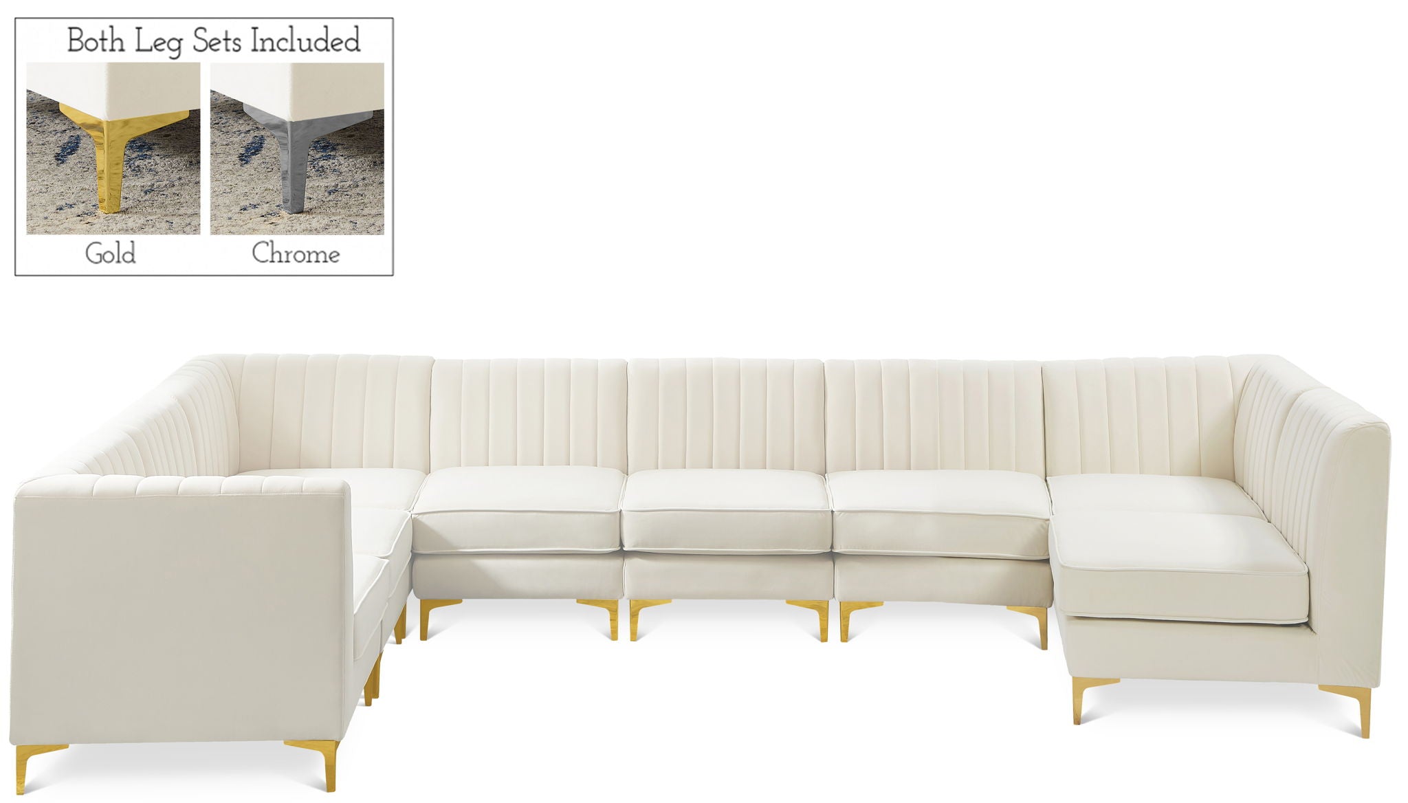 Alina - 8 Piece Velvet Modular Sectional - Urban Living Furniture (Los Angeles, CA)