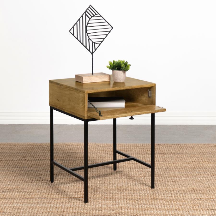 Stephie - Rectangular Side End Table With Storage - Honey Brown - Urban Living Furniture (Los Angeles, CA)