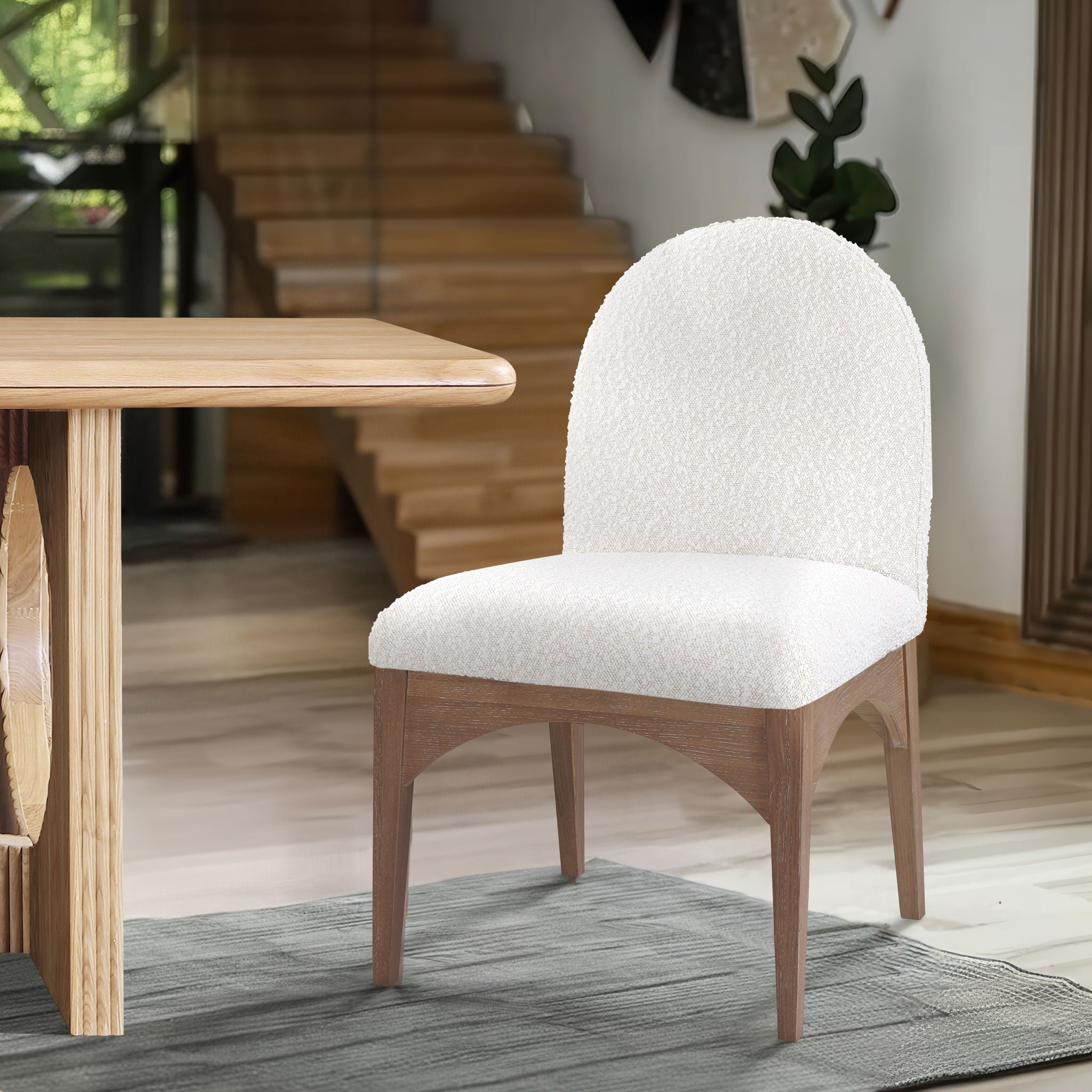 Waldorf - Boucle Dining Side Chair With Natural Legs - Urban Living Furniture (Los Angeles, CA)