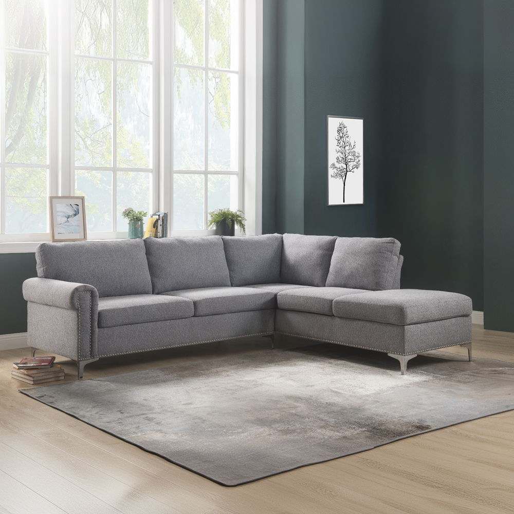 Melvyn - Sectional Sofa - Gray Fabric - Urban Living Furniture (Los Angeles, CA)