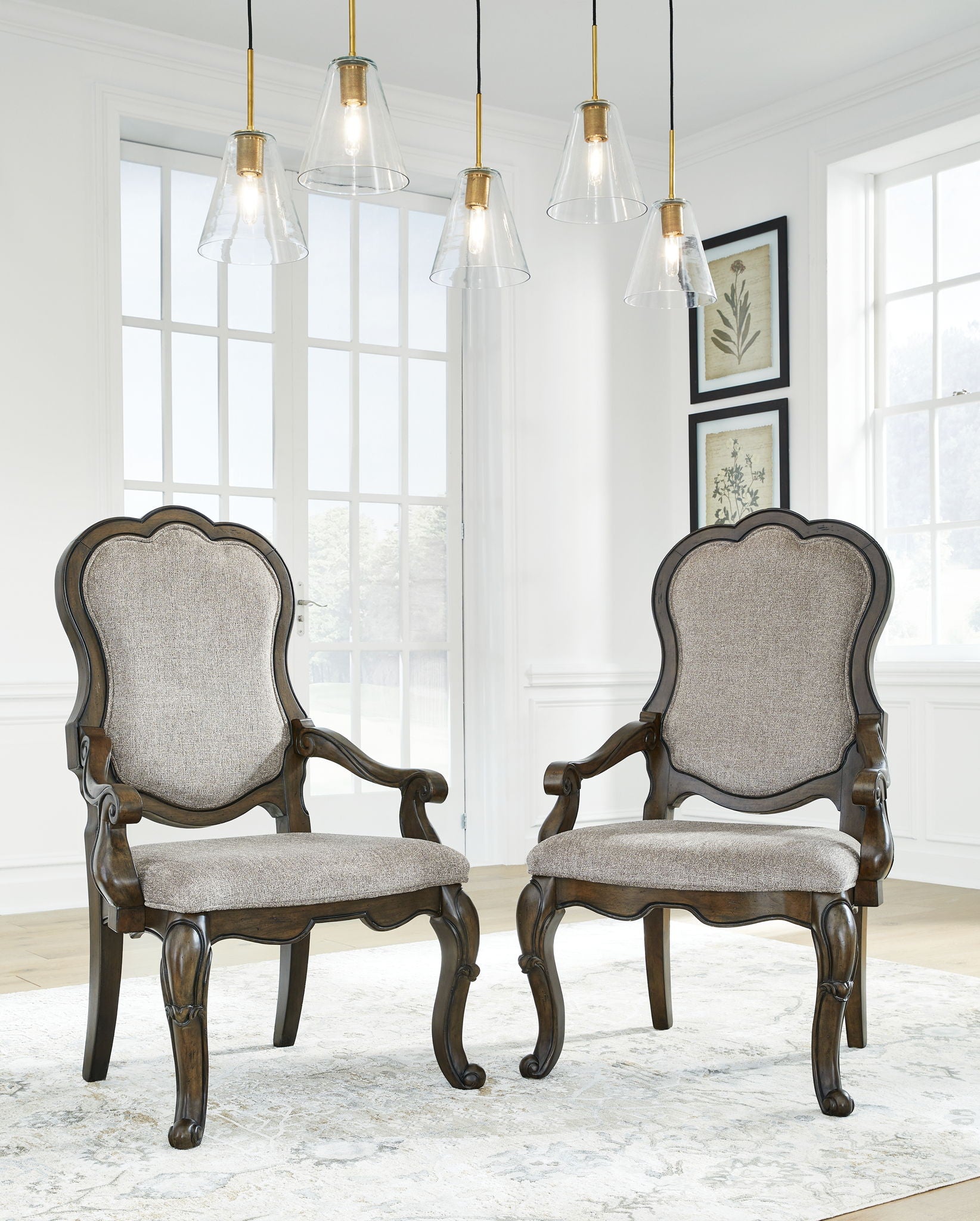 Maylee - Dark Brown - Dining Upholstered Arm Chair (Set of 2) - Urban Living Furniture (Los Angeles, CA)