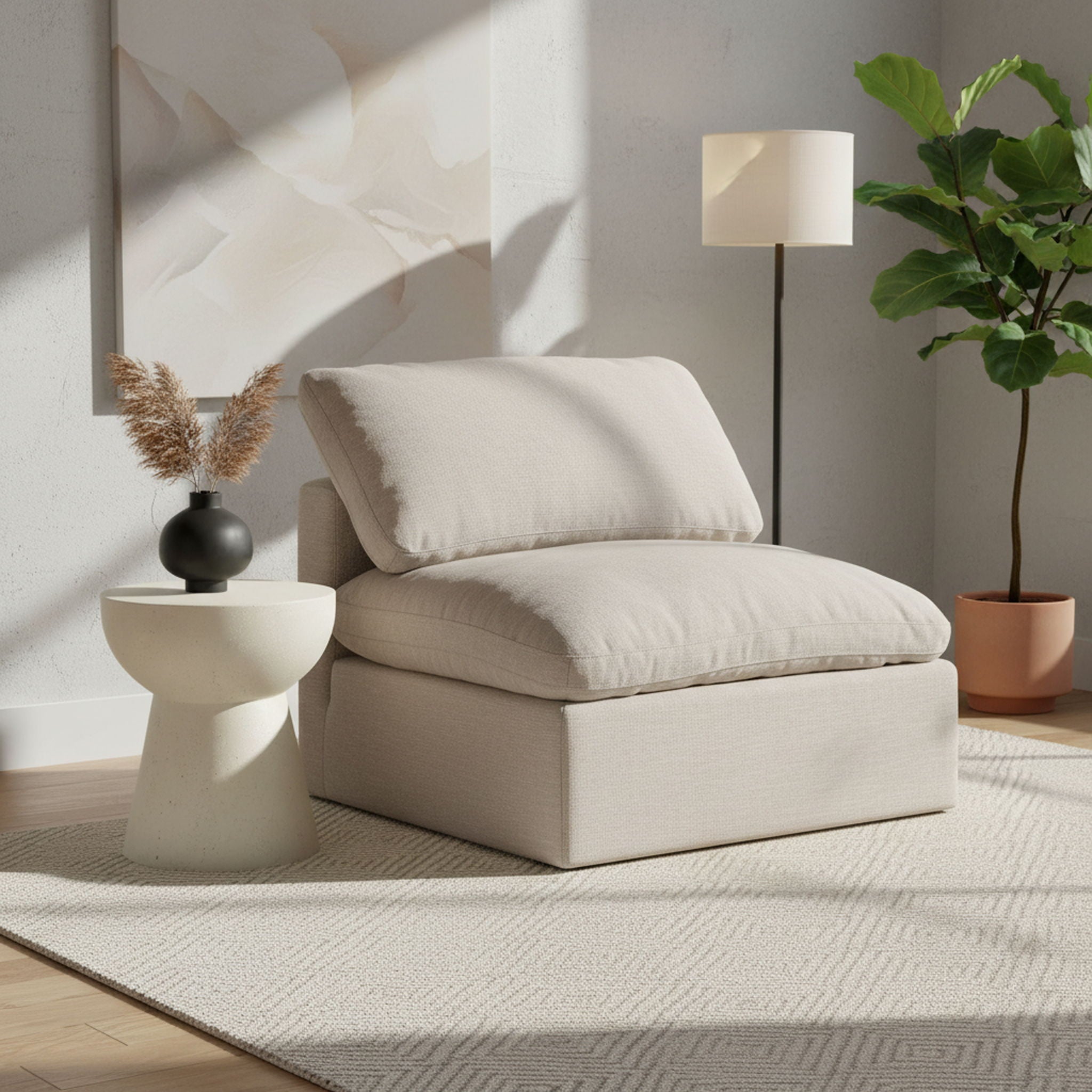 Indulge - Linen Armless Chair - Urban Living Furniture (Los Angeles, CA)