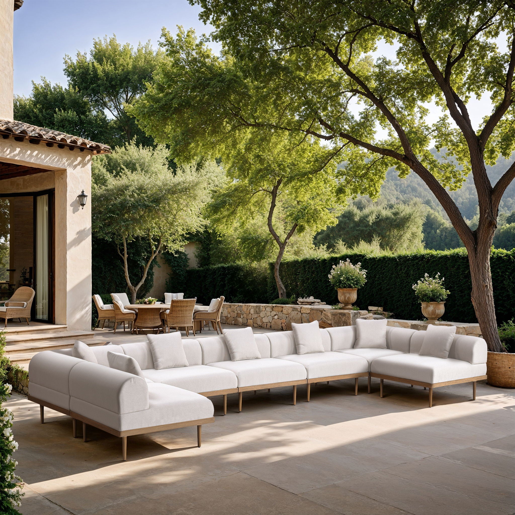 Laguna - 7 Piece Resilient Water Resistant Fabric 142" Upholstered Outdoor Patio Modular Sectional - Urban Living Furniture (Los Angeles, CA)