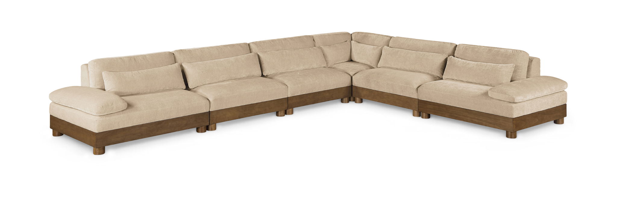 Turin - Chenille Fabric Upholstered Modular Sectional - Beige