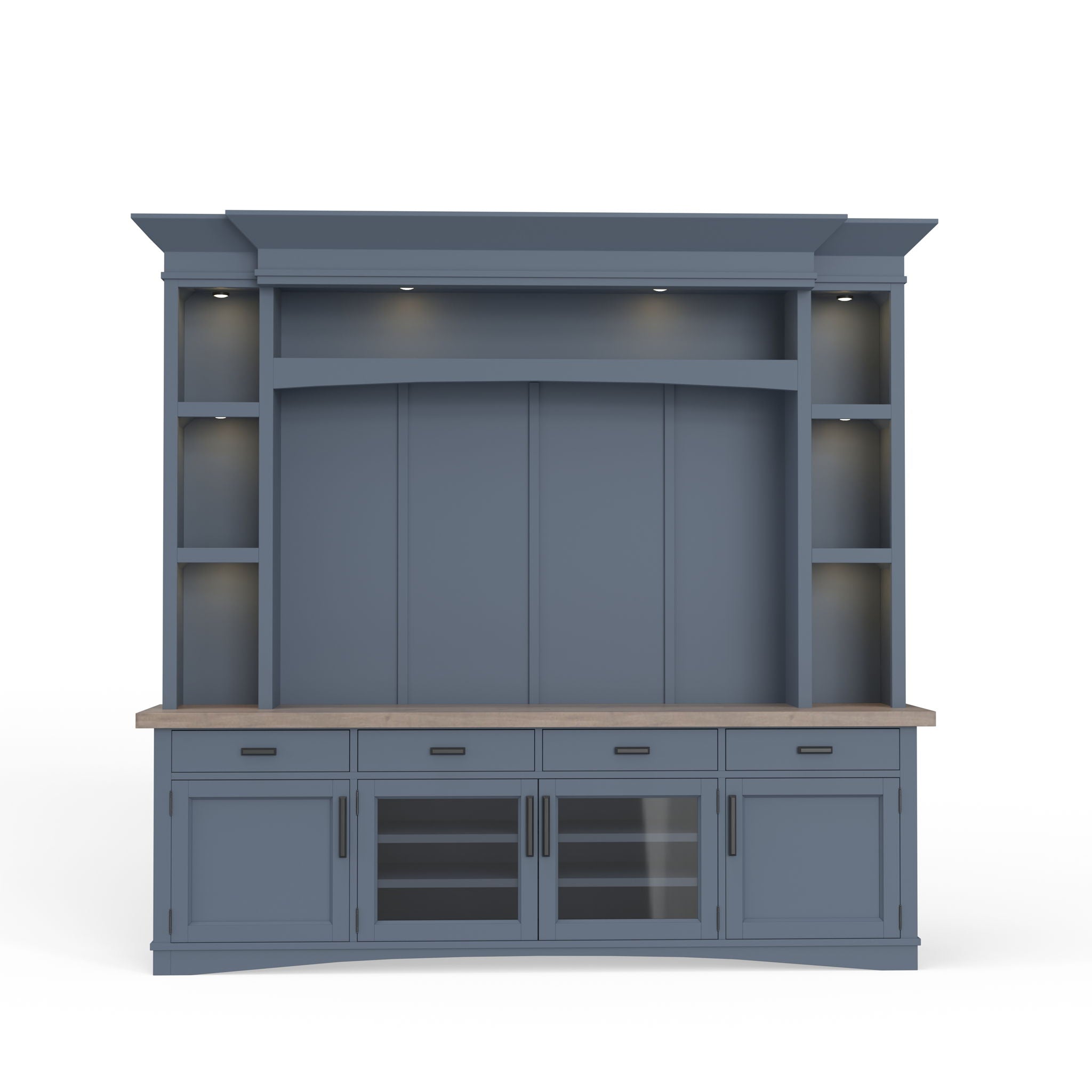 Americana Modern - TV Console with Hutch, Backpanel and LED Lights - Urban Living Furniture (Los Angeles, CA)