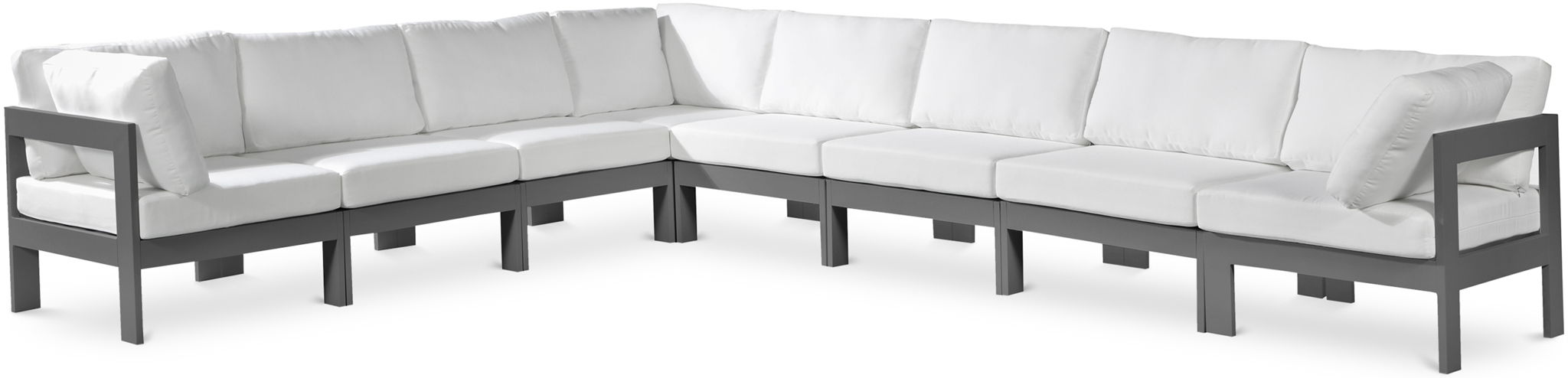 Nizuc - Outdoor Patio 8 Piece Modular Sectional With Gray Frame - Urban Living Furniture (Los Angeles, CA)