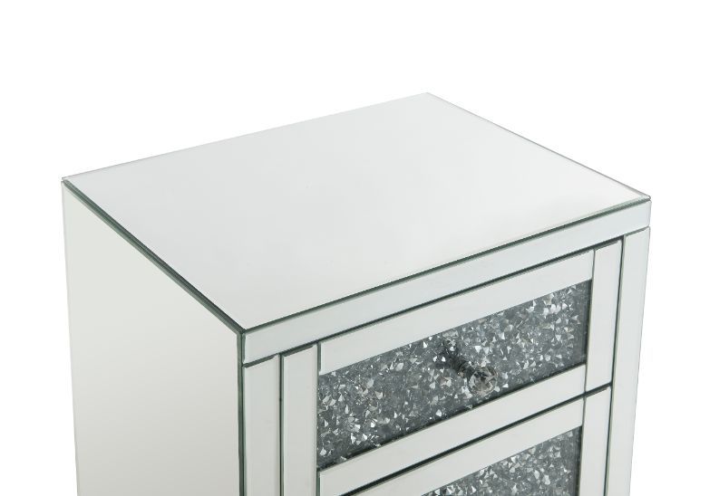 Noralie - 26" Accent Table With Faux Diamonds - Mirrored - Urban Living Furniture (Los Angeles, CA)