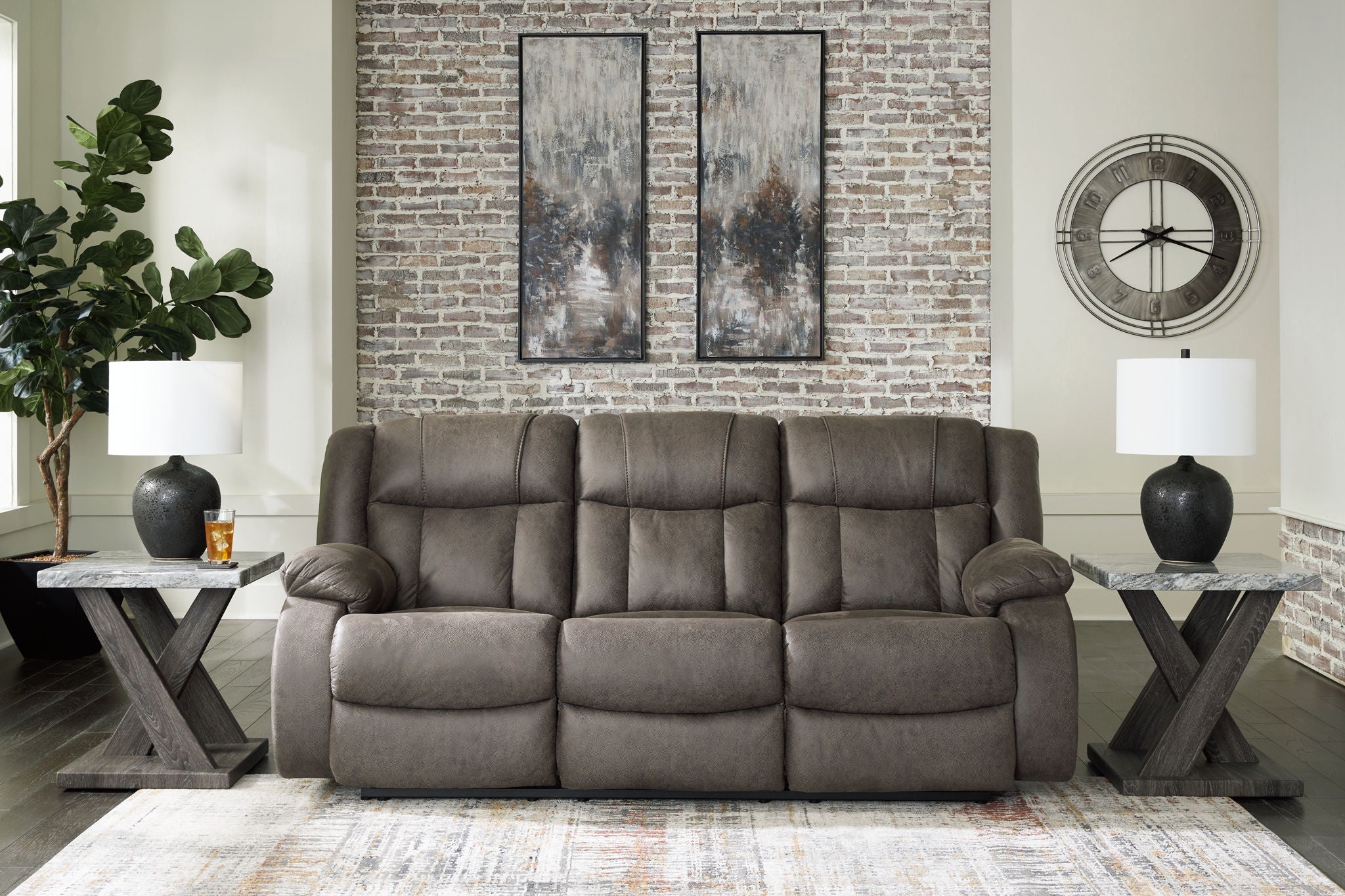 First Base - Gunmetal - Reclining Sofa - Urban Living Furniture (Los Angeles, CA)