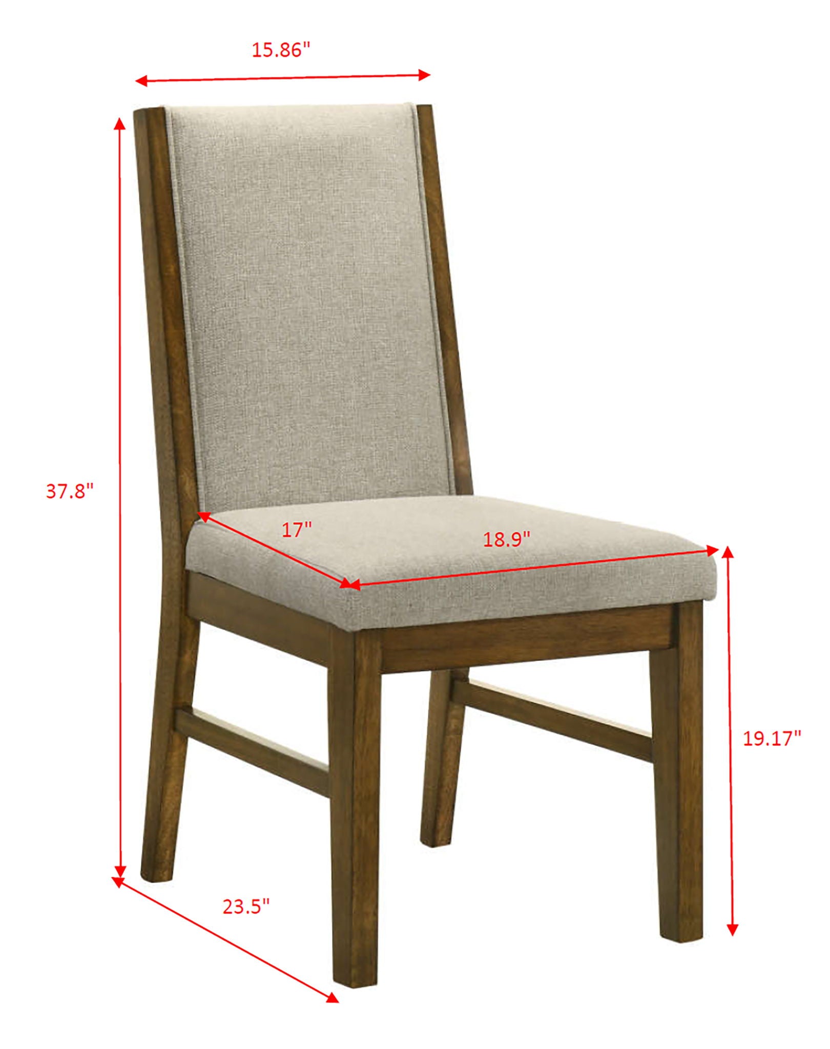Hollister - Side Chair (Set of 2) - Gray / Dark Brown - Urban Living Furniture (Los Angeles, CA)