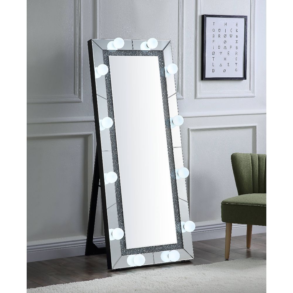 Noralie - 63" X 26" Floor Mirror - Mirrored & Faux Diamonds - Urban Living Furniture (Los Angeles, CA)