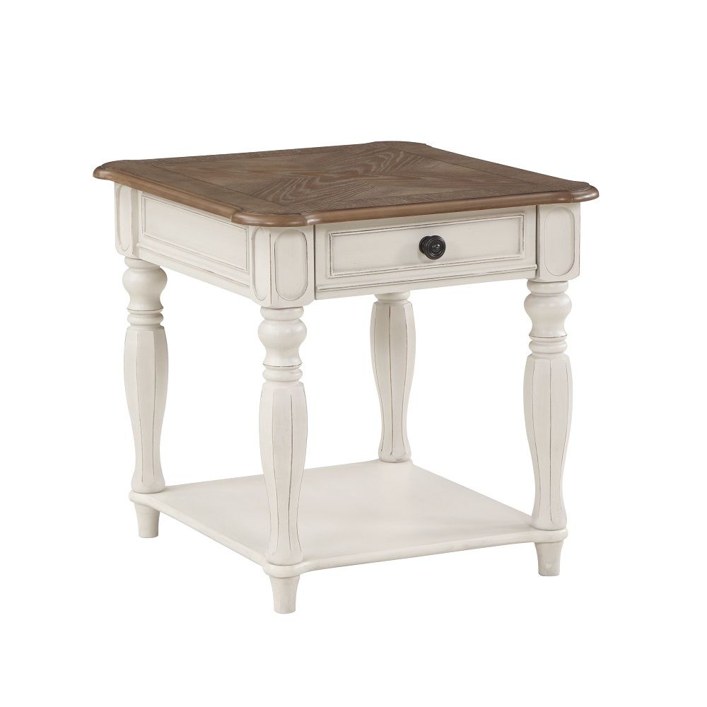 Florian - End Table - Oak & Antique White - Urban Living Furniture (Los Angeles, CA)