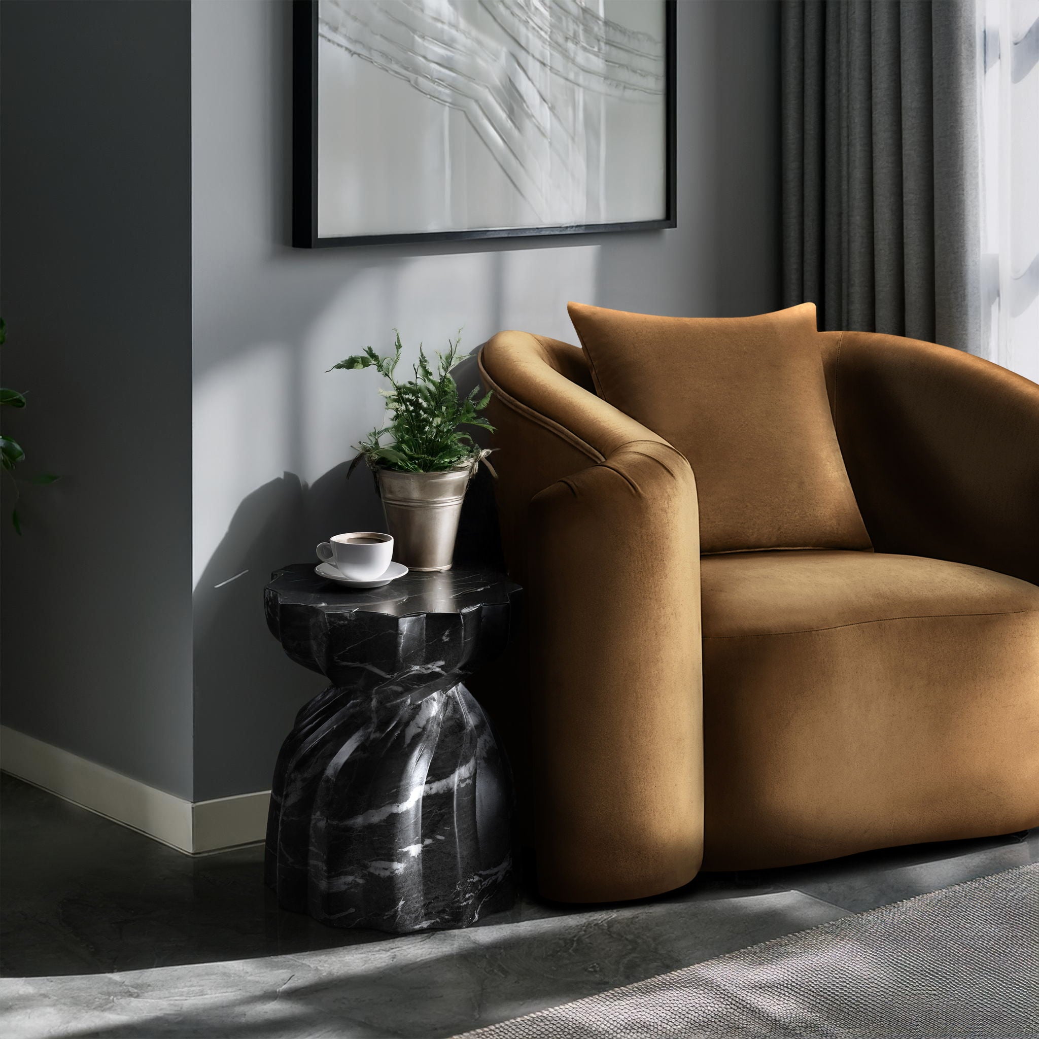 Caserta - Marble Finish Concrete End Table - Urban Living Furniture (Los Angeles, CA)