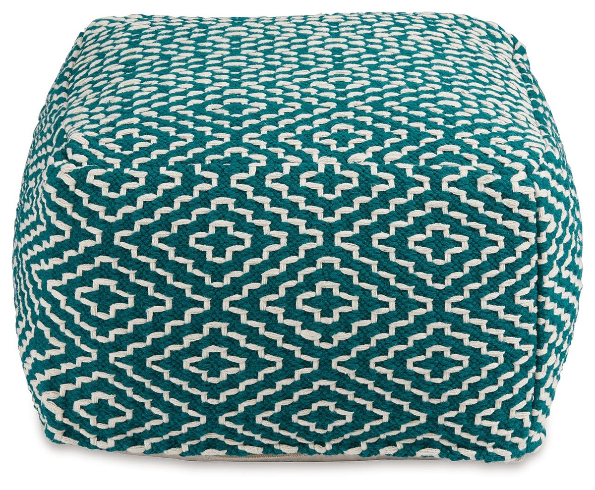 Brynnsen - Pouf - Teal / Ivory - Urban Living Furniture (Los Angeles, CA)