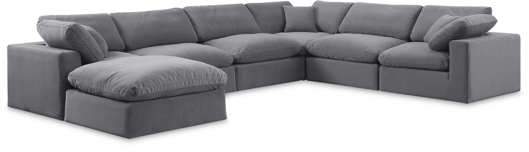 Comfy - 7 Piece Velvet Modular Sectional With Chaise - Urban Living Furniture (Los Angeles, CA)