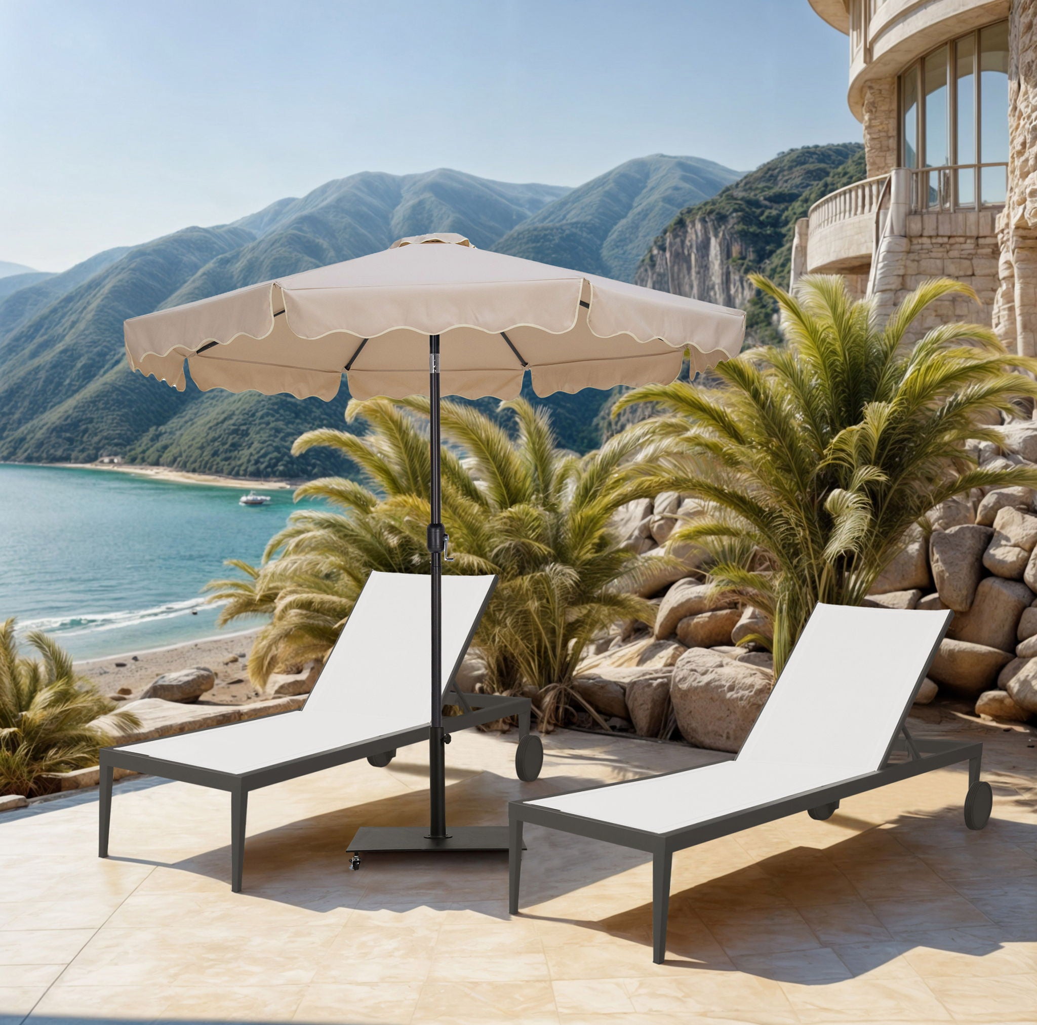 Amalfi - Aluminum Patio Umbrella - Black Base / Black Pole - Urban Living Furniture (Los Angeles, CA)