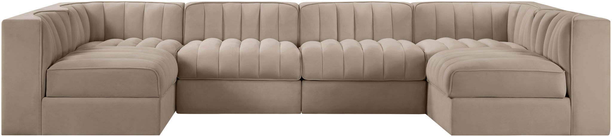 Rummi - Armless Velvet Performance Fabric Upholstered 6 Piece Modular Sectional - Urban Living Furniture (Los Angeles, CA)