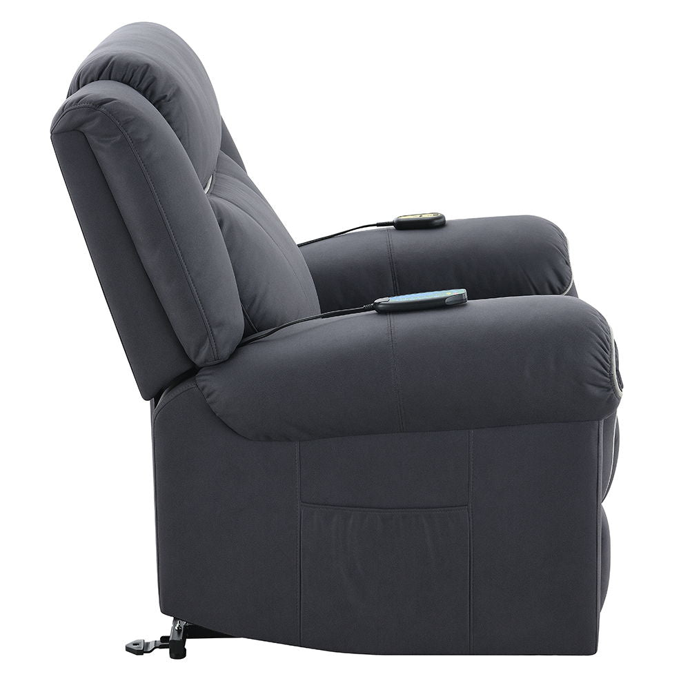 Domana - Power Recliner With Lift & Heating & Massage - Dark Blue Fabric - Urban Living Furniture (Los Angeles, CA)