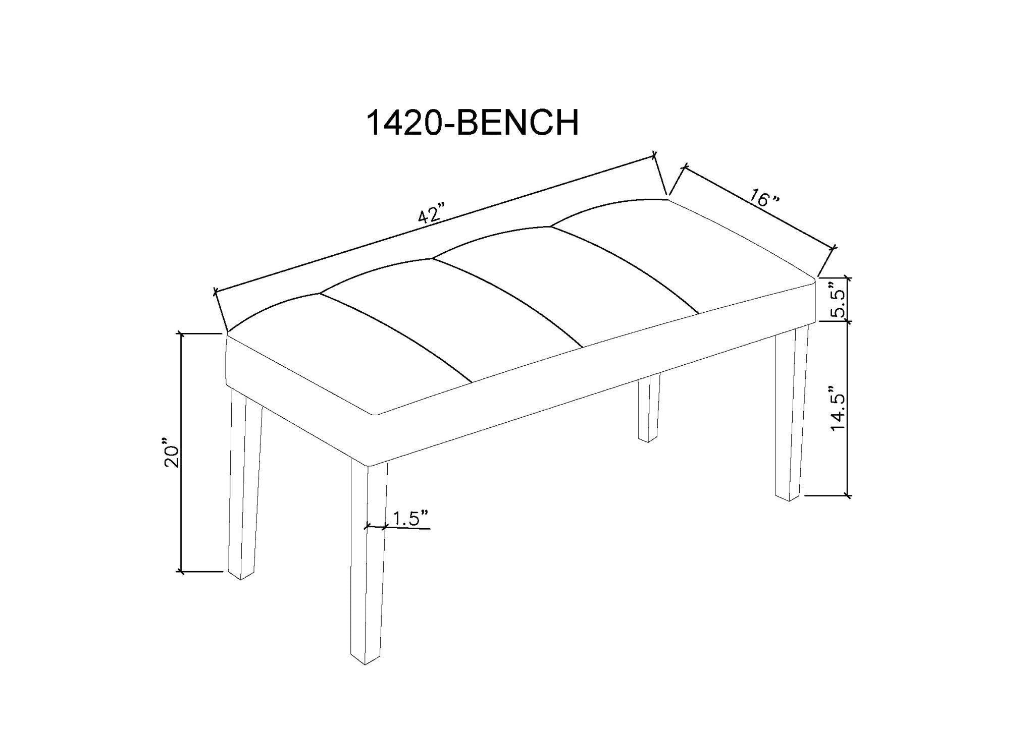 Vega - Bench - Gray - Urban Living Furniture (Los Angeles, CA)