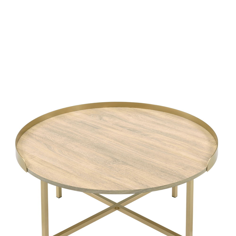 Mithea - Coffee Table - Oak & Gold - Urban Living Furniture (Los Angeles, CA)
