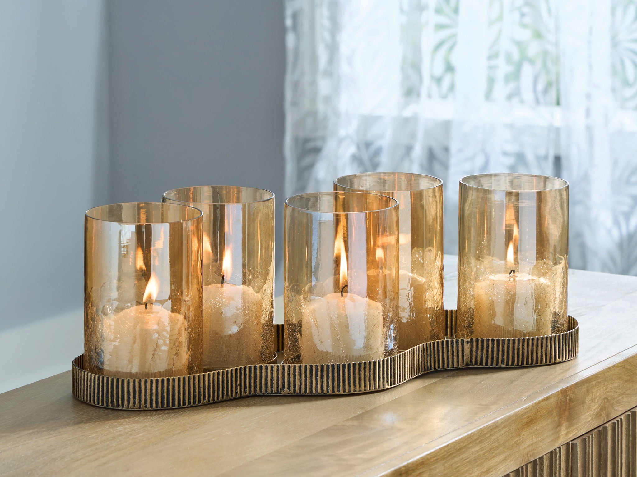 Evereton - Antique Gold Finish - Candle Holder - Urban Living Furniture (Los Angeles, CA)