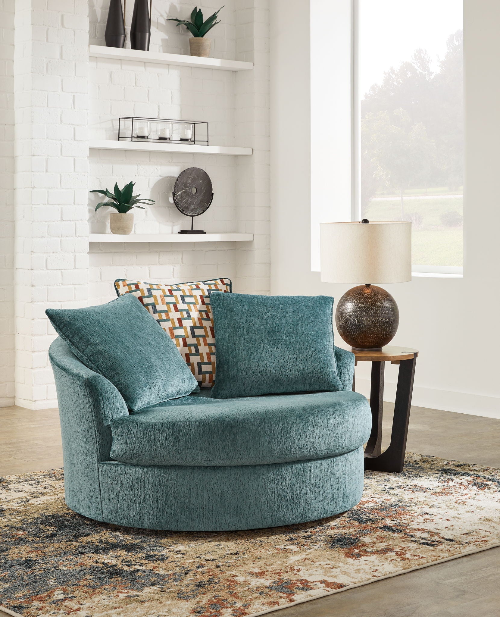 Laylabrook - Oversized Swivel Accent Chair - Teal - Urban Living Furniture (Los Angeles, CA)
