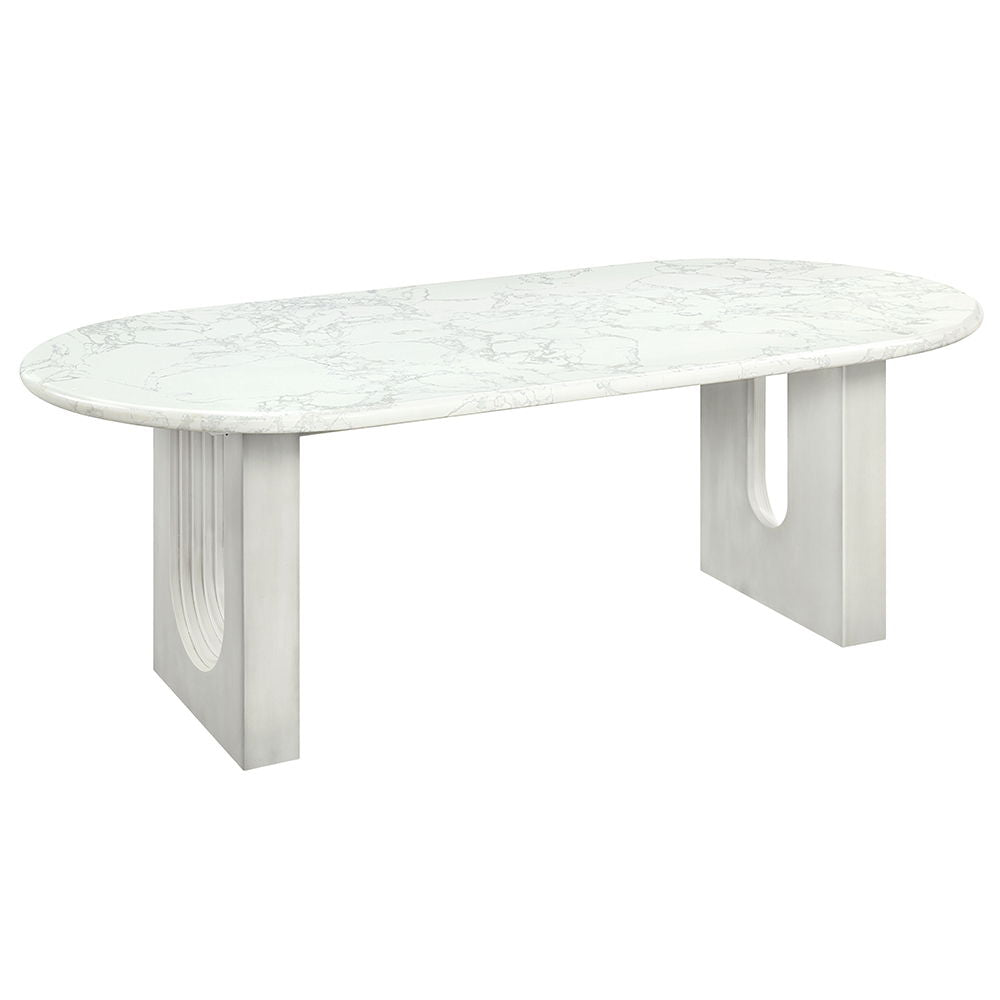 Zayn - Dining Table - White Natrual Marble Top & White - Urban Living Furniture (Los Angeles, CA)