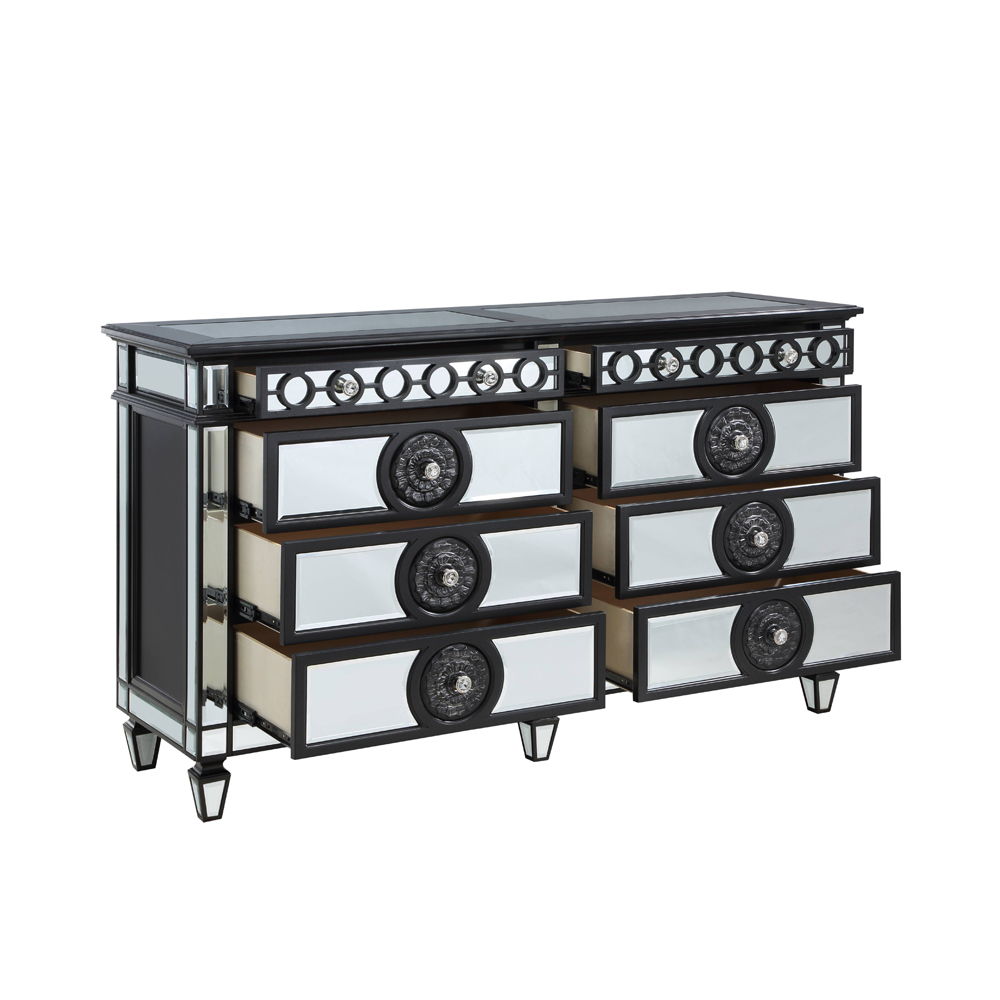 Varian II - Dresser - Mirrored, Black & Sliver - Urban Living Furniture (Los Angeles, CA)