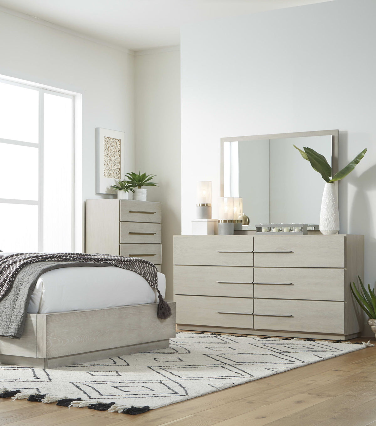 Destination - Floating Glass Mirror - Cotton Gray