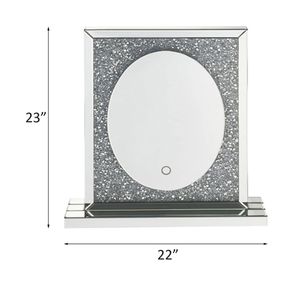 Noralie - 23" Accent Mirror With LED - Mirrored & Faux Diamonds - Urban Living Furniture (Los Angeles, CA)