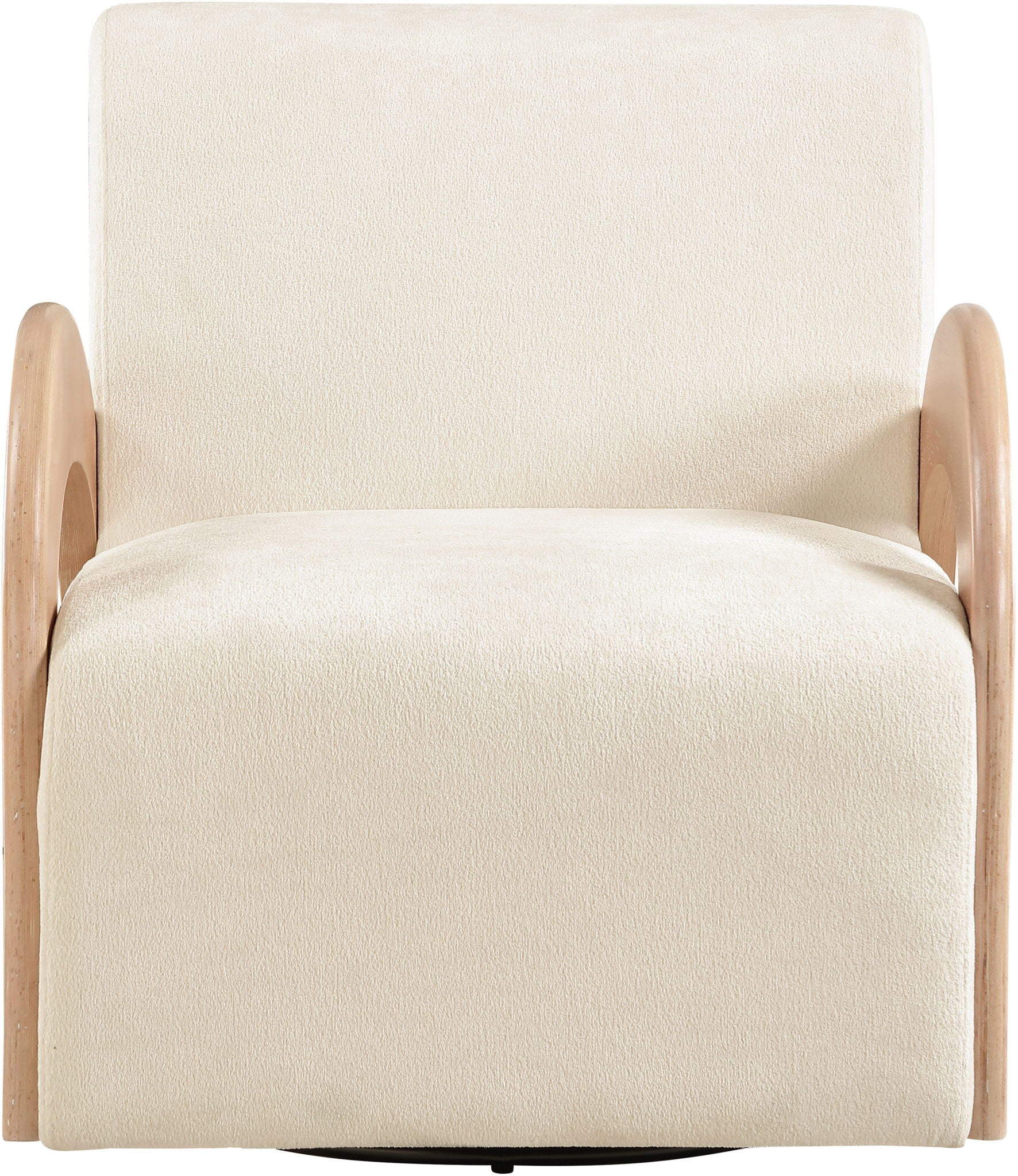 Neria - Chenille Fabric Upholstered Swivel Accent Chair - Cream / Painted Natural - Urban Living Furniture (Los Angeles, CA)