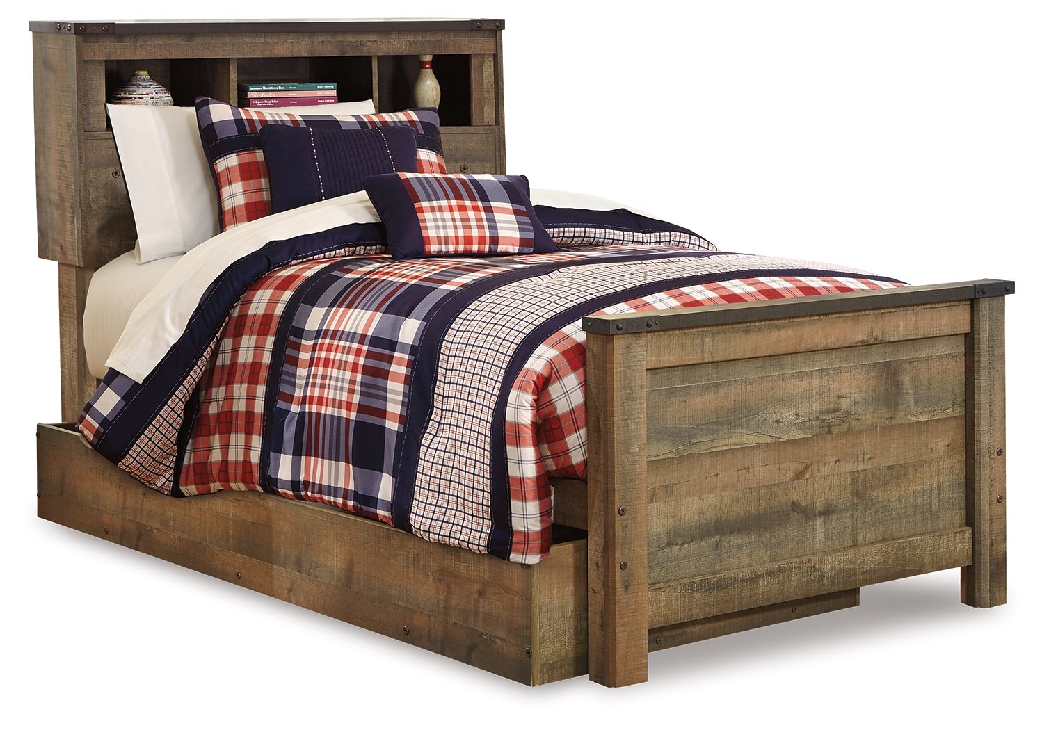Trinell - Brown - Twin Bookcase Bed With 1 Large Storage Drawer - Urban Living Furniture (Los Angeles, CA)