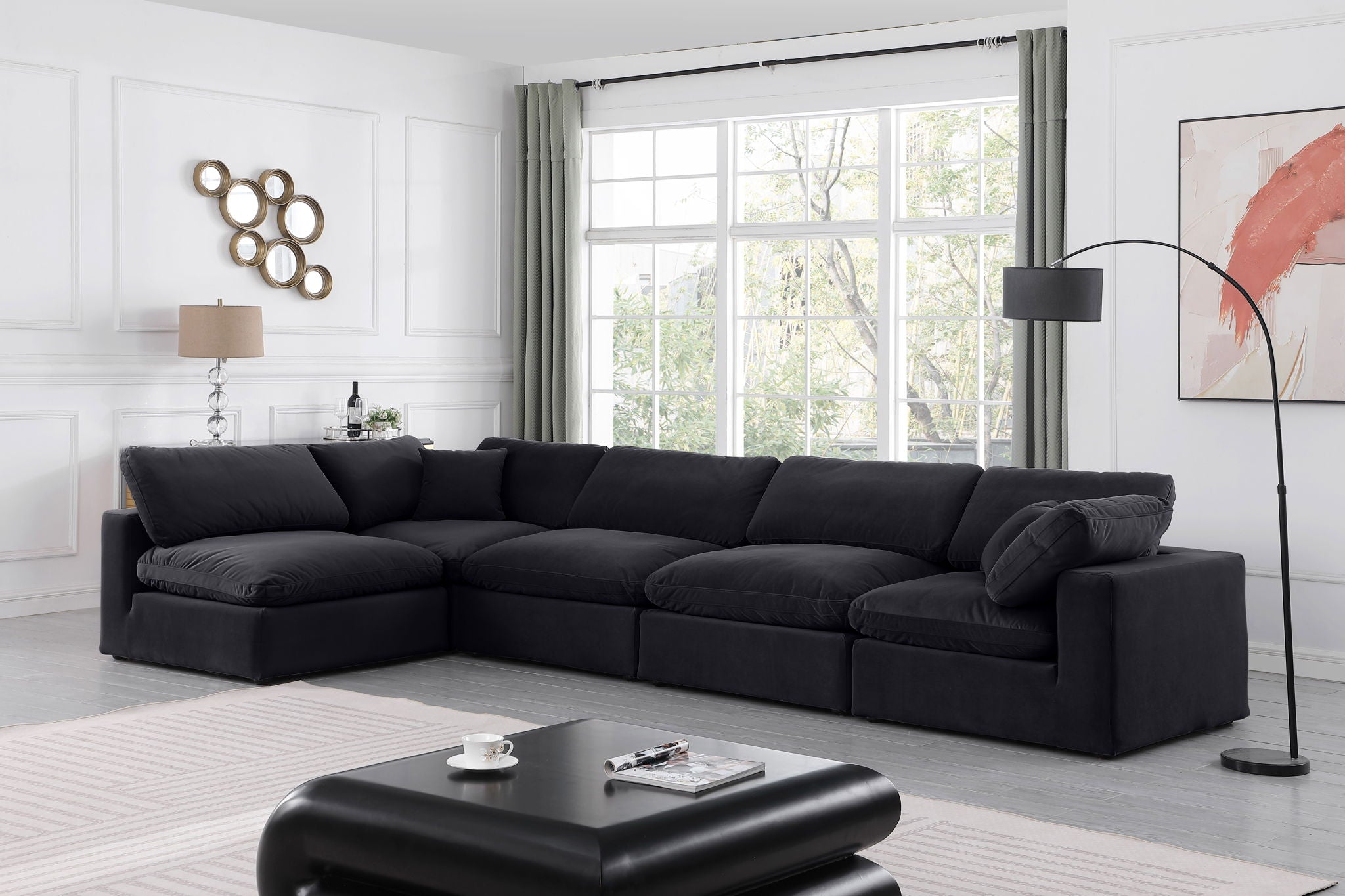 Comfy - 5 Piece Velvet Modular Sectional - Urban Living Furniture (Los Angeles, CA)