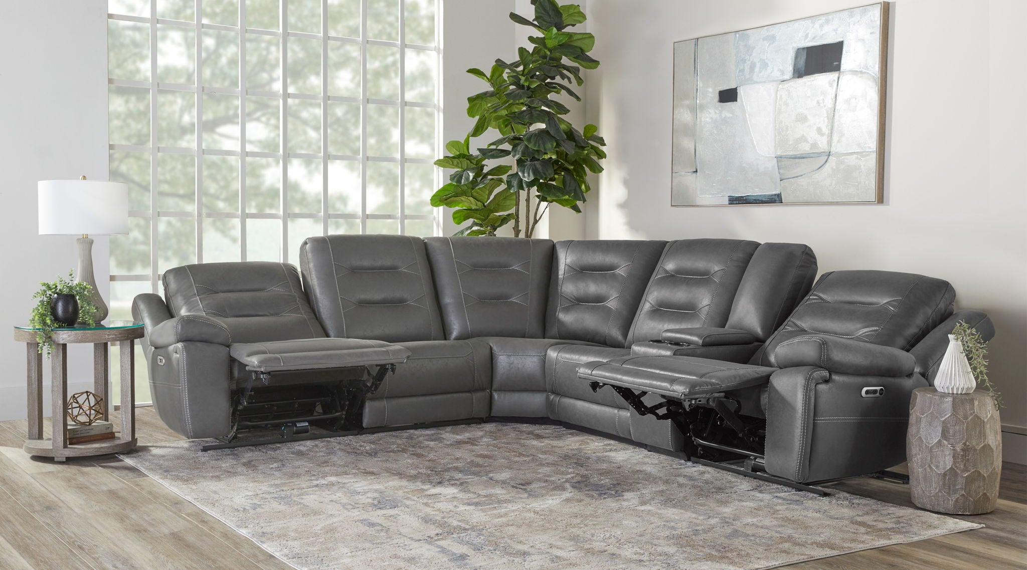 Caldwell - Power Armless Recliner - Tahoe Charcoal