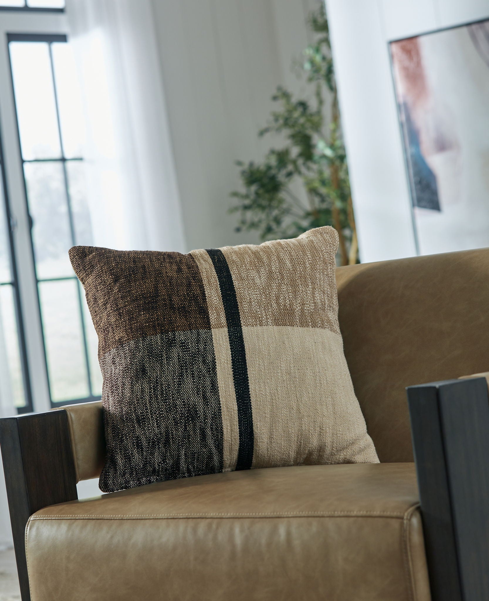 Adrielton - Pillow (Set of 4) - Black / Brown / Tan