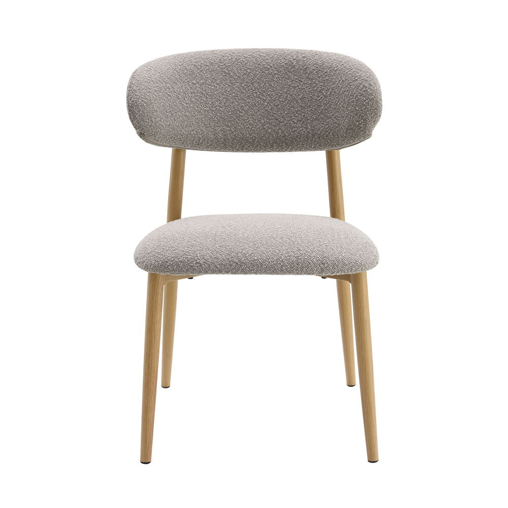 Kacey - Side Chair (Set of 2) - Gray Boucle & Natural Finish - Urban Living Furniture (Los Angeles, CA)