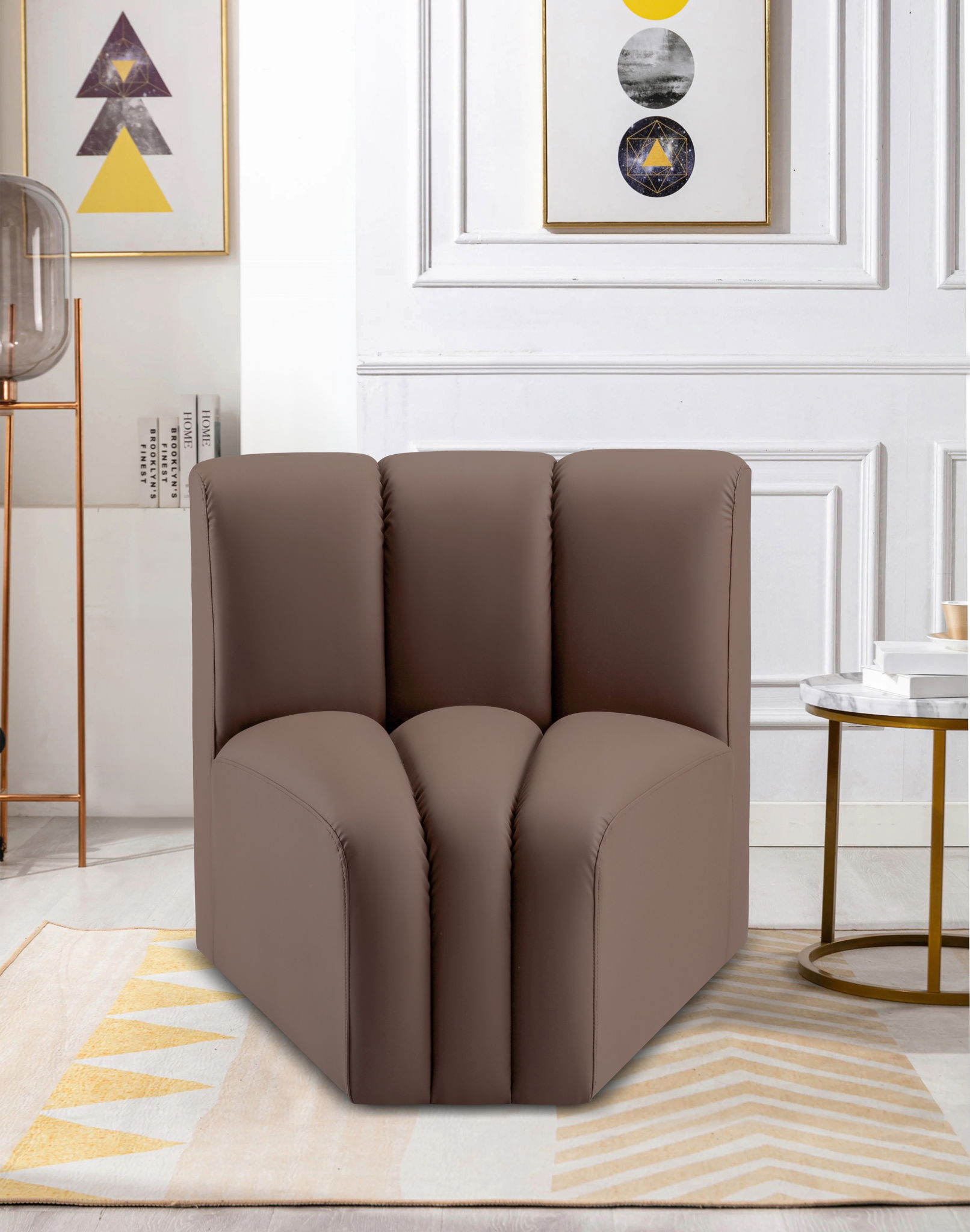Arc - Faux Leather Curved Corner Chair - Urban Living Furniture (Los Angeles, CA)