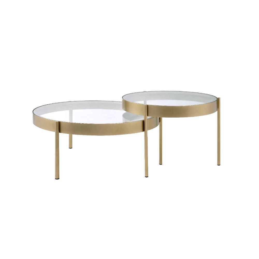 Andover - Nesting Table Set - Clear Glass & Gold - Urban Living Furniture (Los Angeles, CA)