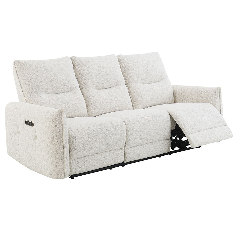 Lalisa - Power Motion Sofa With USB Port - Cream Chenille - Urban Living Furniture (Los Angeles, CA)