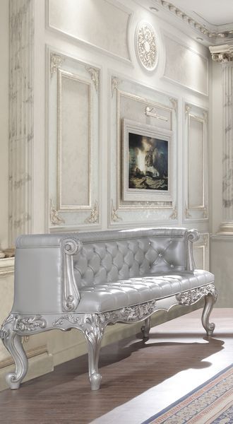 Valkyrie - Bench - PU Leather, Light Gold & Gray Finish - Urban Living Furniture (Los Angeles, CA)