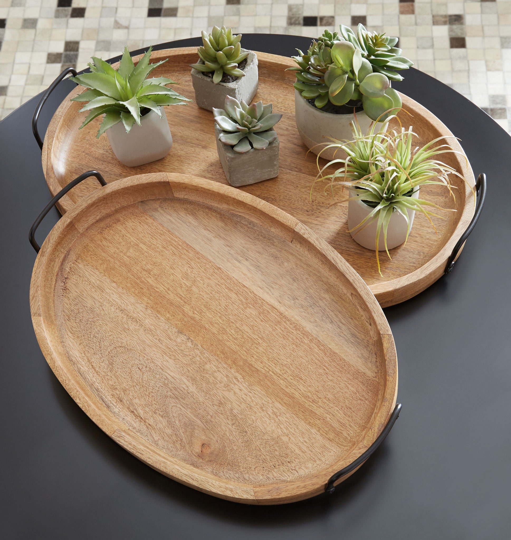 Jocelyne - Brown / Black - Tray Set (Set of 2) - Urban Living Furniture (Los Angeles, CA)