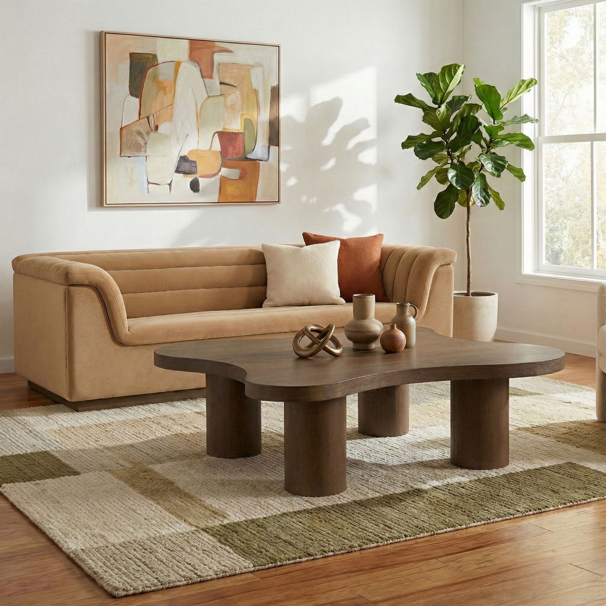 Cove - 48" Oak Veneer And Solid Wood Coffee Table - Urban Living Furniture (Los Angeles, CA)